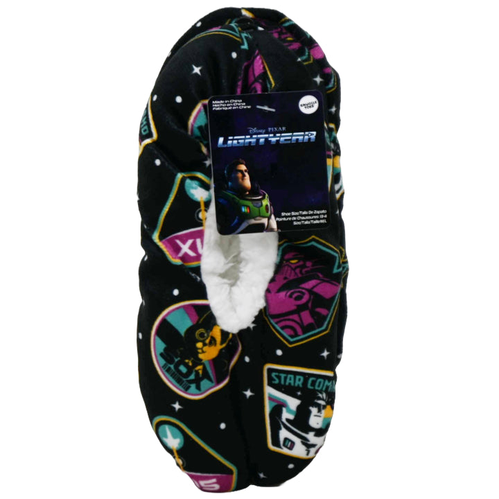 1pk M/L BOYS LIGHTYEAR STAR COMMAND SNUGGLE TOE BOOTIES C/P 12