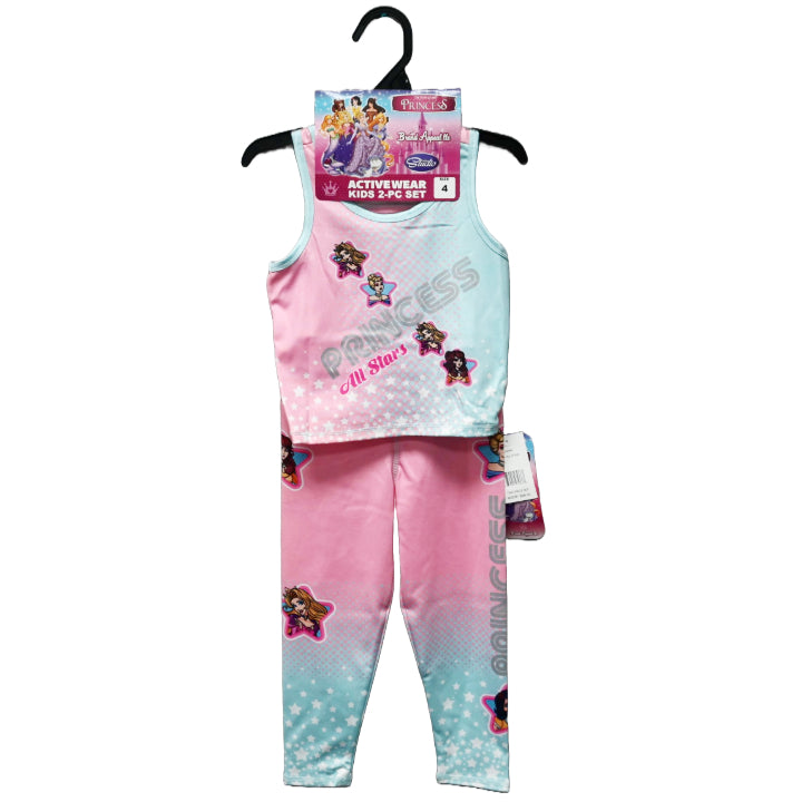 FAIRYTALE PRINCESS ALL STARS RACER TANK ACTIVEWEAR SET 4-ASST SIZE 4-6X C/P 48