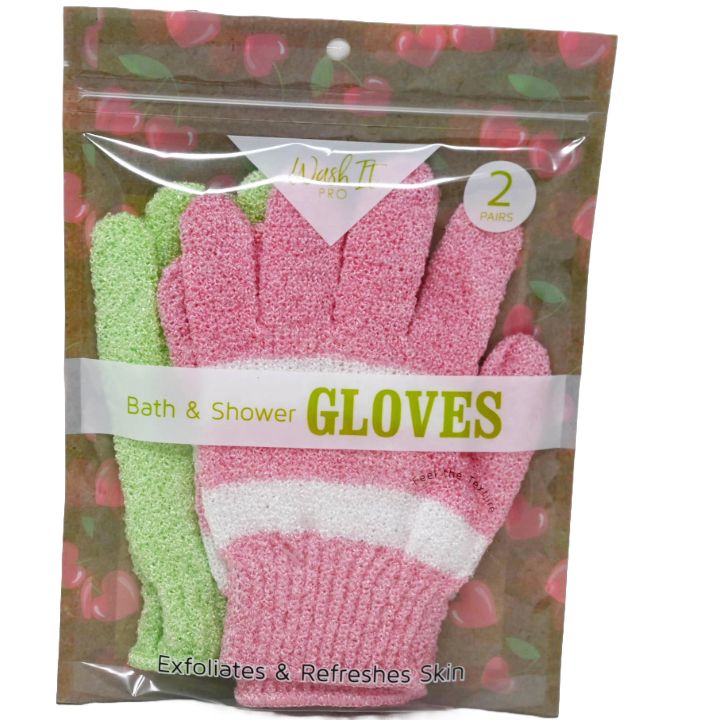 2pk BATH & SHOWER GLOVES C/P 72