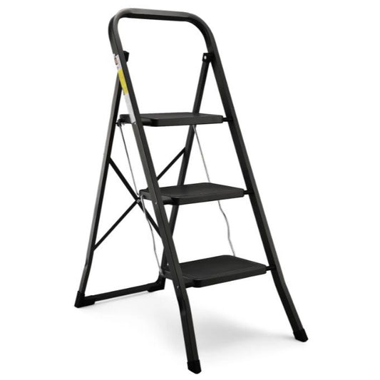 Black 3-Step Ladder Folding Stool w/Handle (No UPC) HB Tower C/P 1