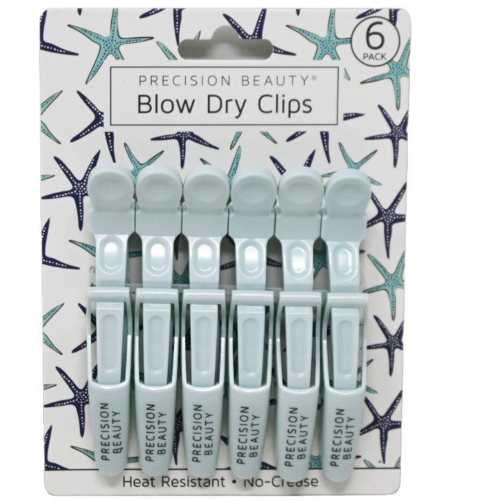 6pk TEAL BLOW DRY CLIPS C/P 72
