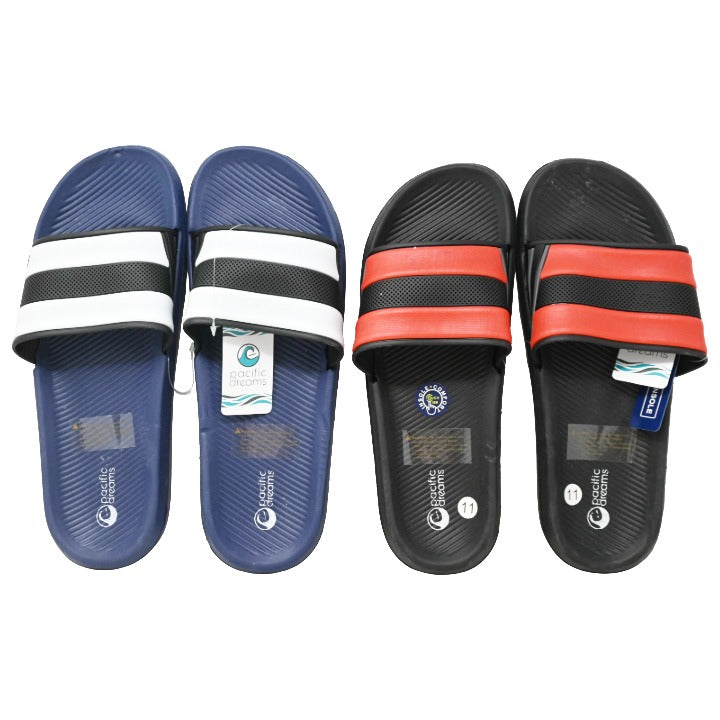 *OUTSIDE OF CA*MEN STRIPE SLIDE SANDAL 5-ASST SIZE C/P 40