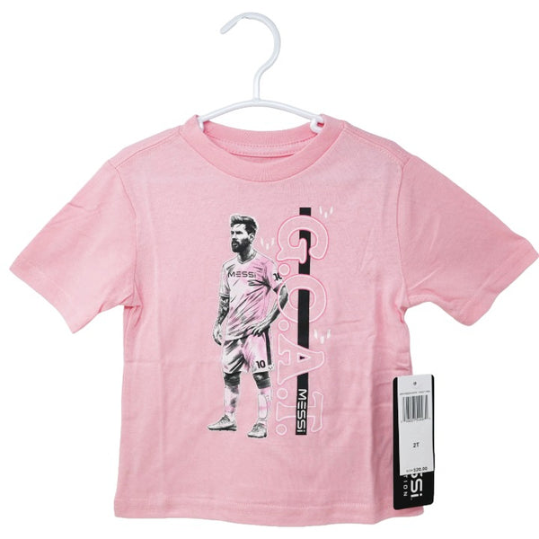 MESSI PINK REIGNING GOAT T-SHIRT 3-ASST SIZE 2T,3T,4T C/P 24