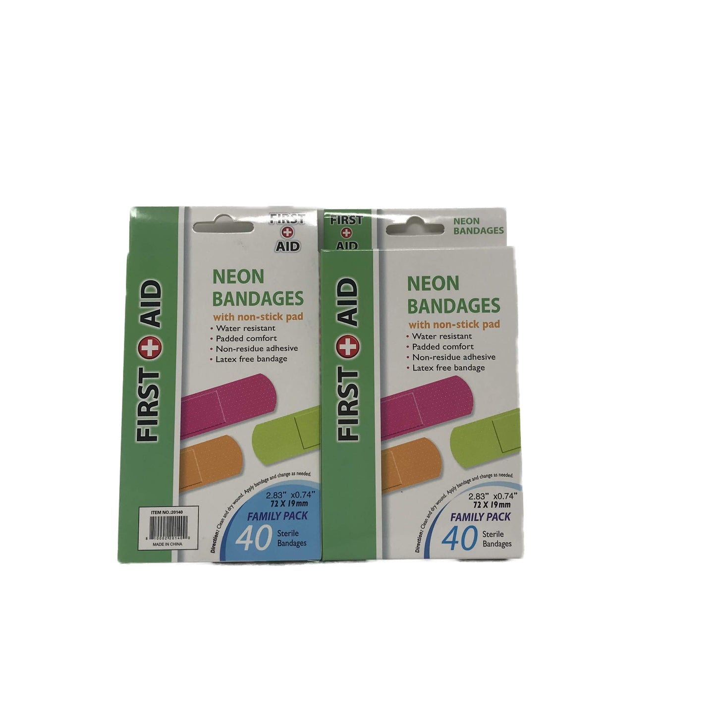 BANDAGES 40PK NEON COLORS C/P 48