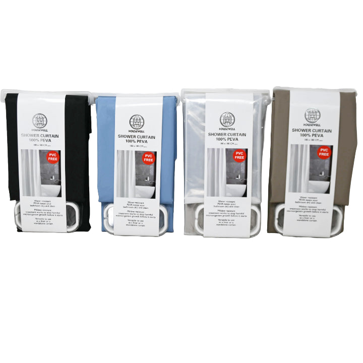 71x71" SOLID PEVA SHOWER CURTAINS W/HOOKS ASST AS IS C/P 48