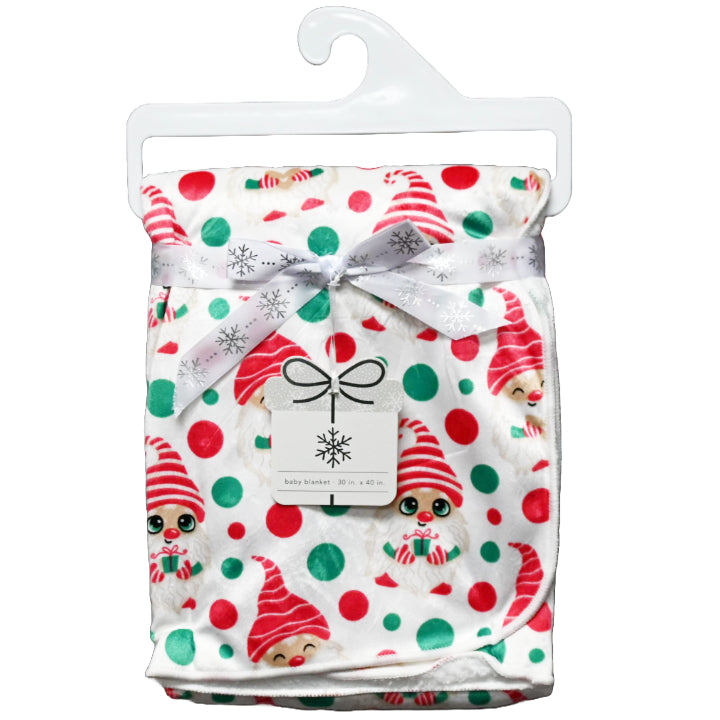 30"x40" CHRISTMAS GNOMES PRINTED MINK BLANKET C/P 24