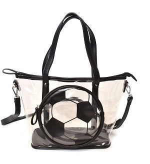 Clear w/Black Soccer Ball Purse C/P 8
