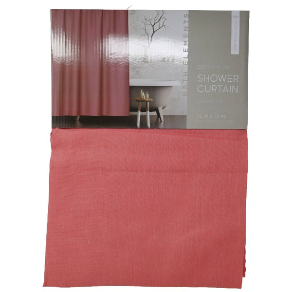 72X72" PINK 90/10 POLY COTTON SHOWER CURTAIN BATH ELEMENTS C/P 24