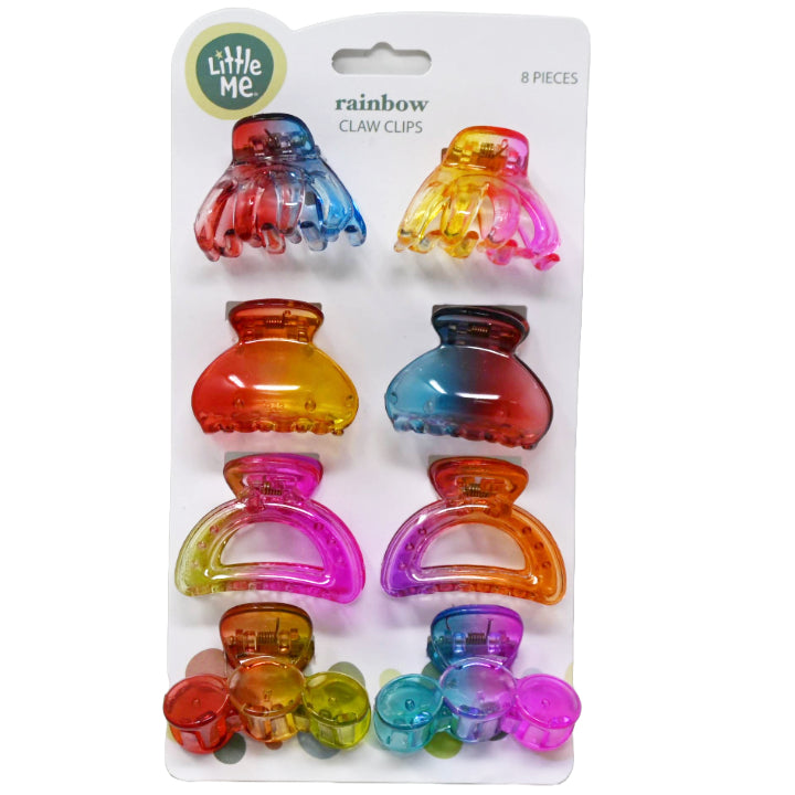 Little Me 8PK MED SOFT TOUCH CLIPS TRANSPARENT MULTI COLOR C/P 36