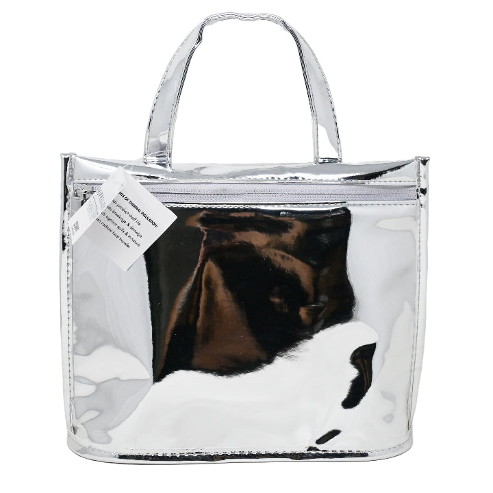 INSULATED SILVER COSMETIC TOTE C/P 12