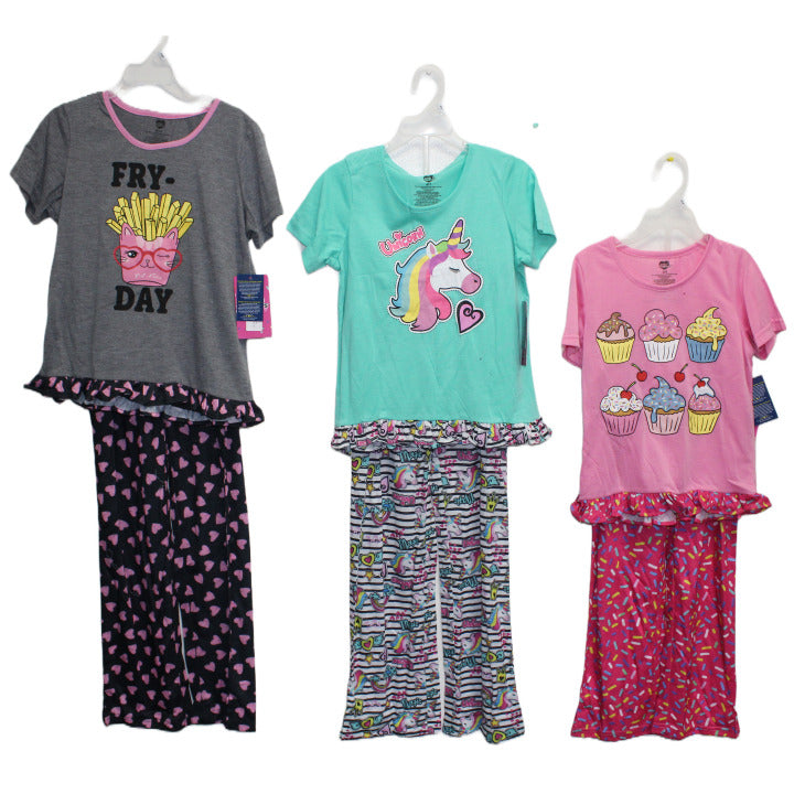 2pc GIRLS SLEEP SET (3 ASST PRINTS -SIZE: 4/5,6/7,8/10,12/14) C/P 36