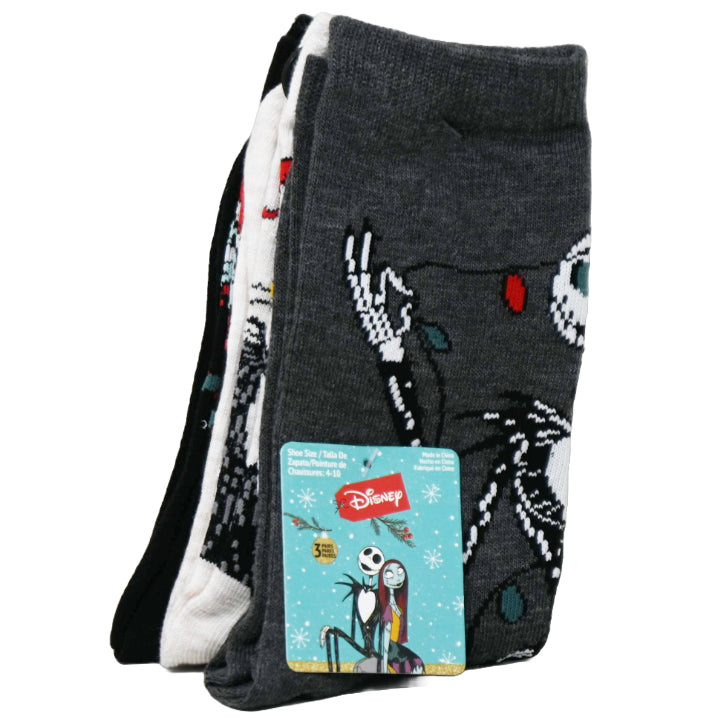 3pk WOMEN NBC MERRY SCARY CREW SOCKS SIZE 9-11 C/P 36