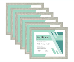 6pk 8.5X11" GRAY WOODGRAIN FRAME C/P 1