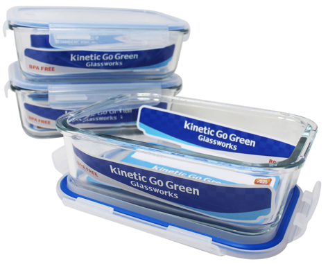 1520ml RECTANGULAR GLASS FOOD CONTAINER C/P 18