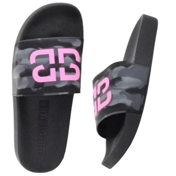 *OUTSIDE OF CA* MEN GREY CAMO SLIDE SANDALS SIZE 6-11 C/P 12