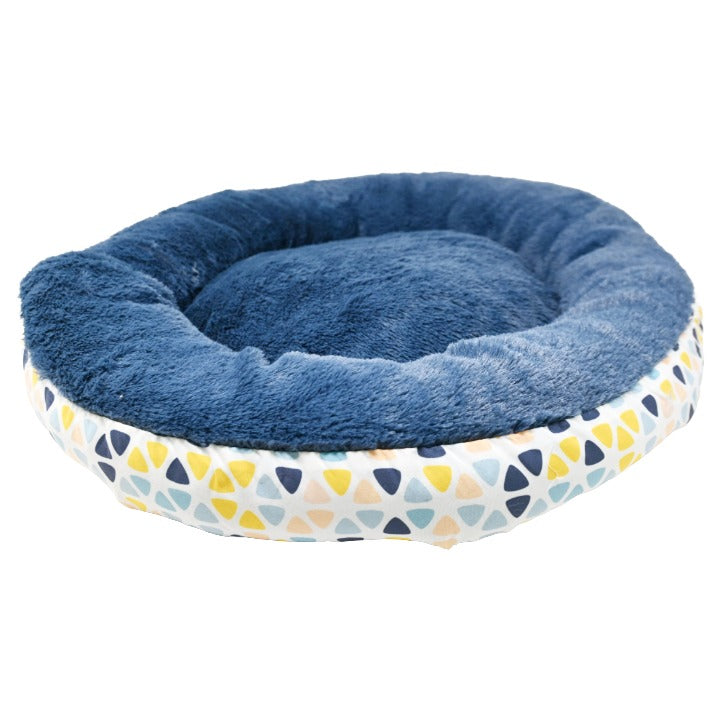 21.5"RND TRIANGLES PRINTED PET BED C/P 12