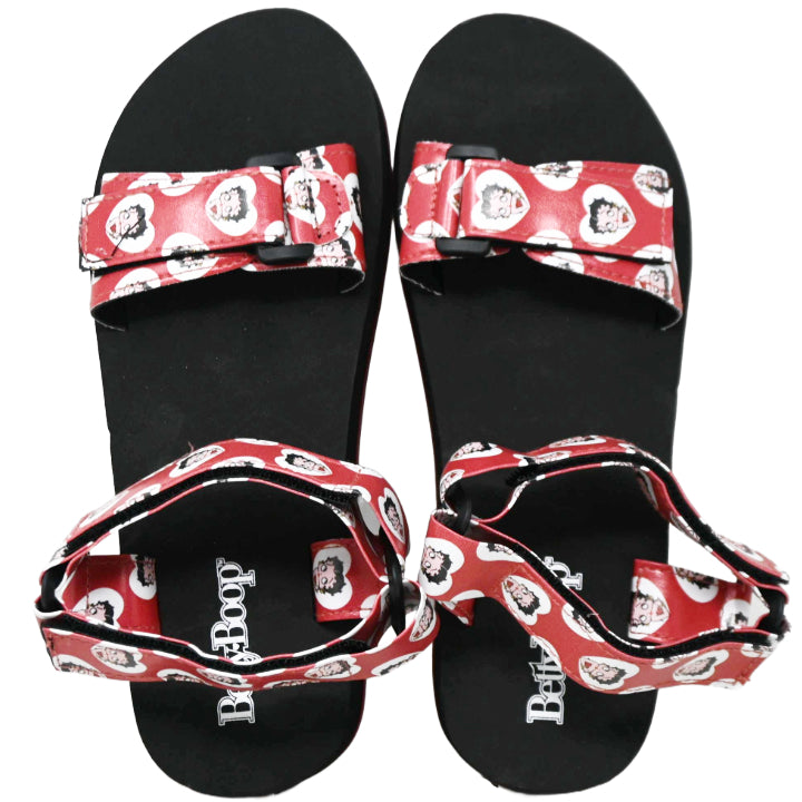 BETTY BOOP RED/BLACK HEART SANDAL ASST SIZE C/P 18