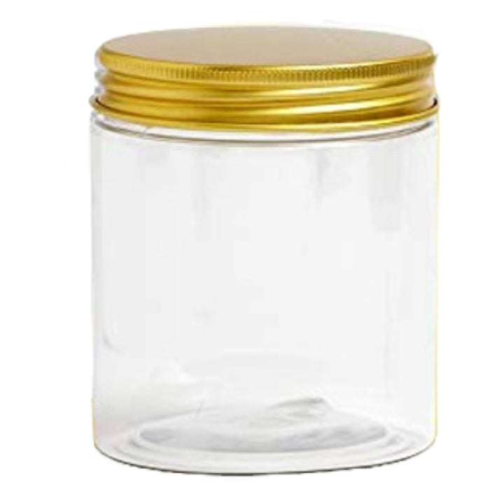 8oz PLASTIC JAR W/GOLD LID C/P 240