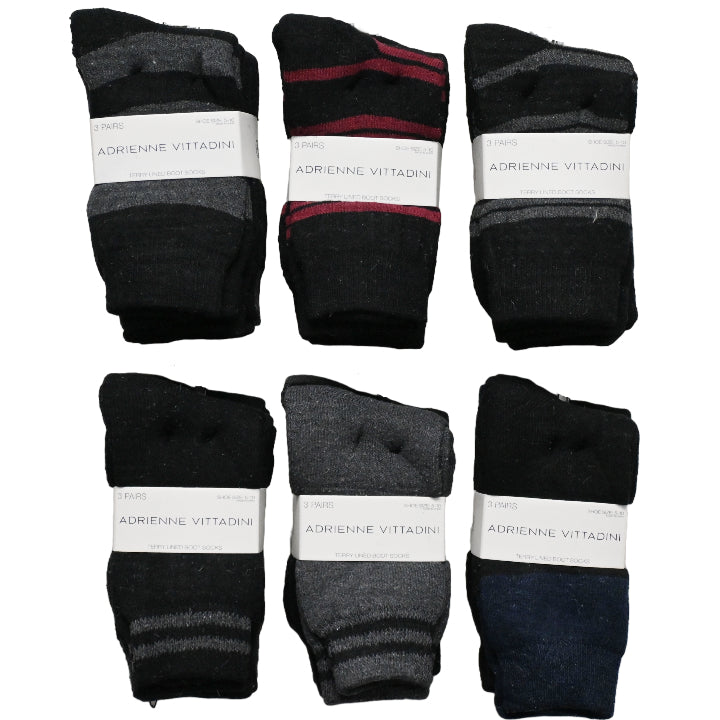 3pk LADIES STRIPED BOOT SOCKS 9-11 SIZE C/P 60