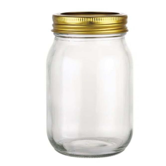 15.5oz MASON GLASS JAR WITH LID C/P 48