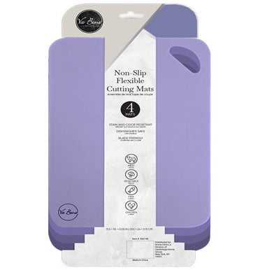 4pk 13"x9" PURPLE NON-SLIP FLEX CUTTING MATS C/P 24