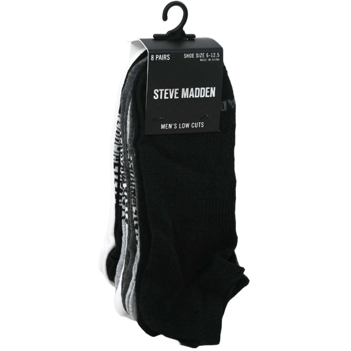 8pK MENS FLAT KNIT LOW CUT SOCKS ASST COLOR SIZE 10-13 STEVE MADDEN C/P 24