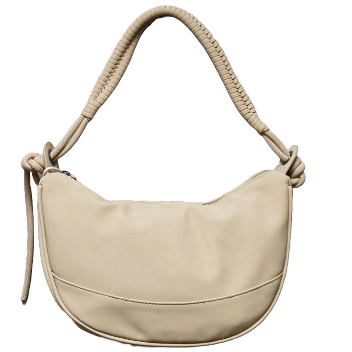 LT. CAMEL CRESCENT SHOULDER BAG wWRAPPED HANDLE AND TIES C/P 12