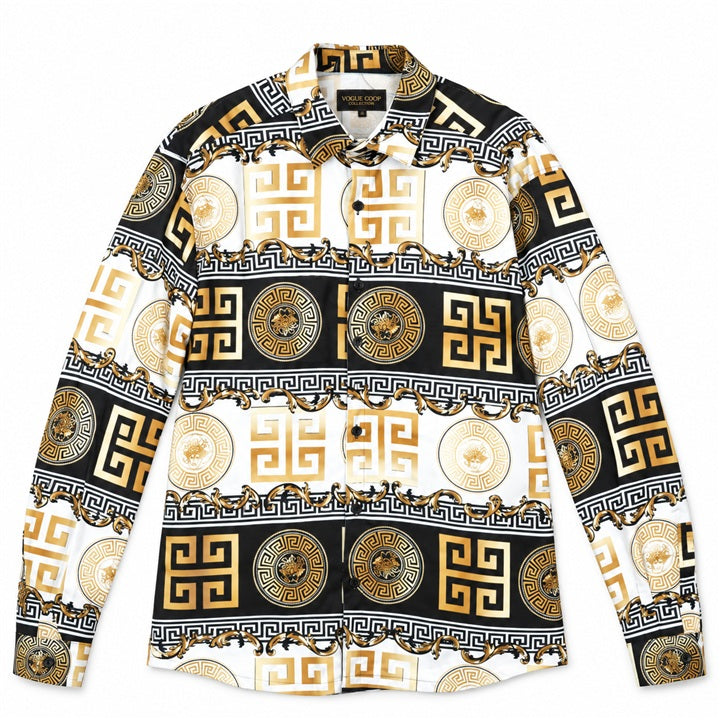 Blk Gld LS Baroque Shirt C/P 60 Drill Clothing Co.