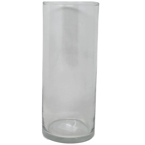 Glass Vase 8.5"Hx3.4"D Clear C/P 12