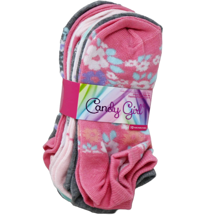 10pk CG SOFT FLORAL NS SOCKS W/BONUS SIZE 6-8 C/P 60