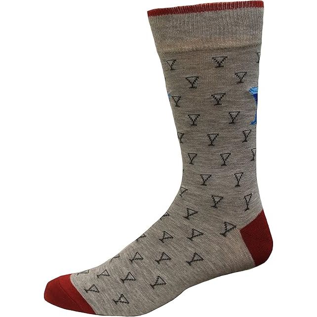 MENS ROCKPORT MARTINI GLASS GLASS GREY CREW SOCKS SIZE 8-12 C/P 240