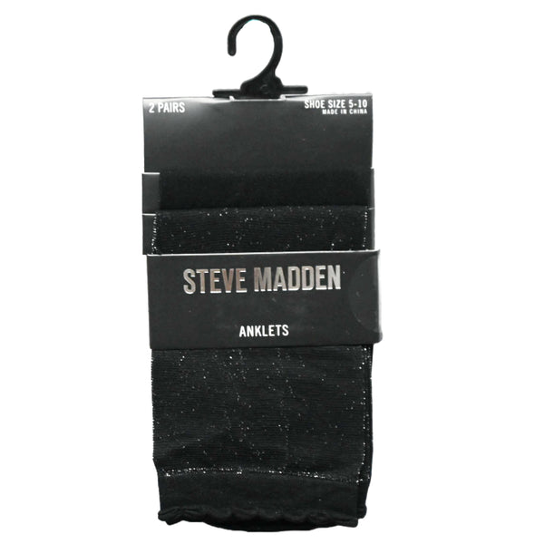 2pk LADIES LUREX ANKLE SOCKS STEVE MADDEN C/P 48