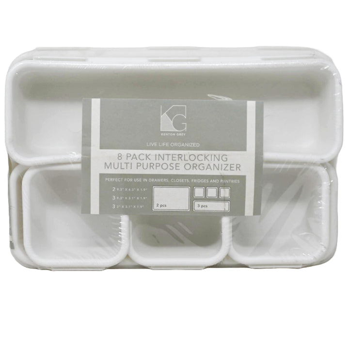 8pk WHITE DRAWER ORGANIZER C/P 12