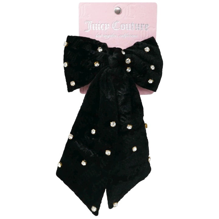 Blk Velvet Bow Hair Barrette Clip C/P 216 Inner Bag 36 Juicy Couture