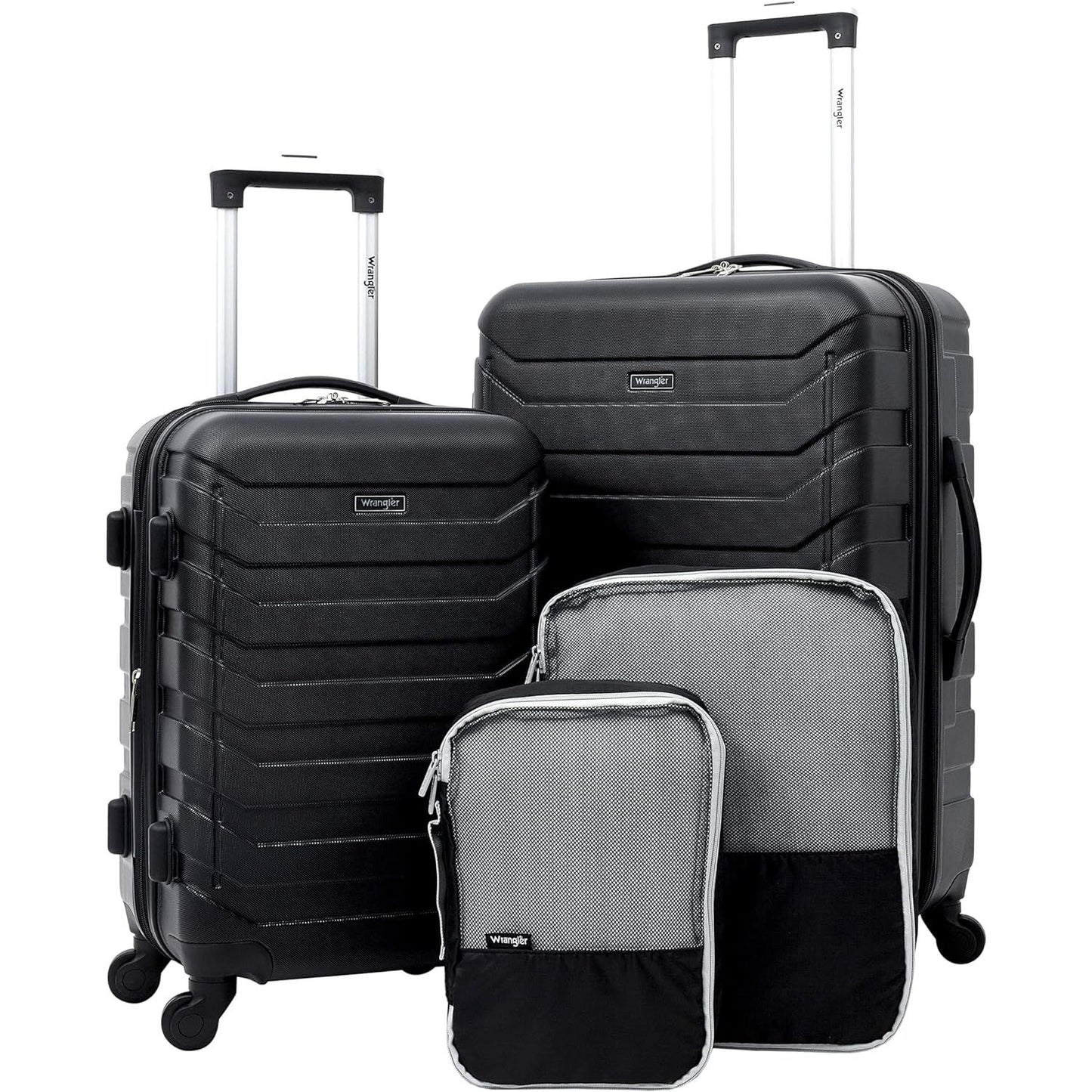 4pc WRANGLER BLACK ROLLING LUGGAGE SET C/P 1