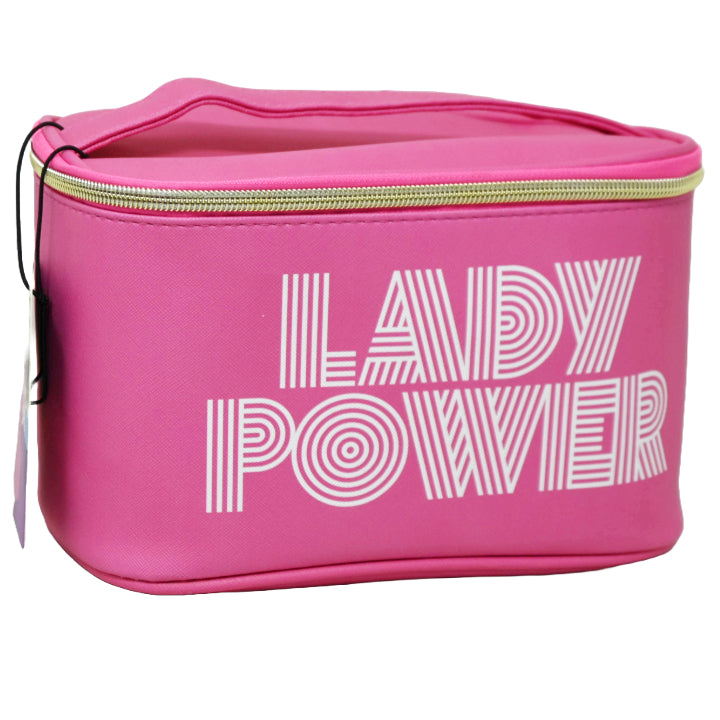 *OUTSIDE OF CA* PINK LADY POWER PRINT COSMETIC TRAIN CASE C/P 20