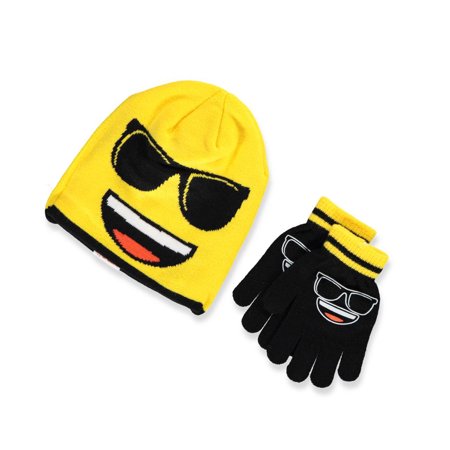 EMOJI KNIT HAT & GLOVE SET C/P 96