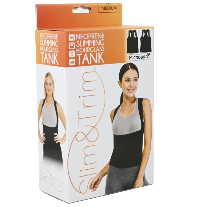 MED. JET BLK WOMEN HOURGLASS NEOPRENE TANK (BOXED) C/P 12