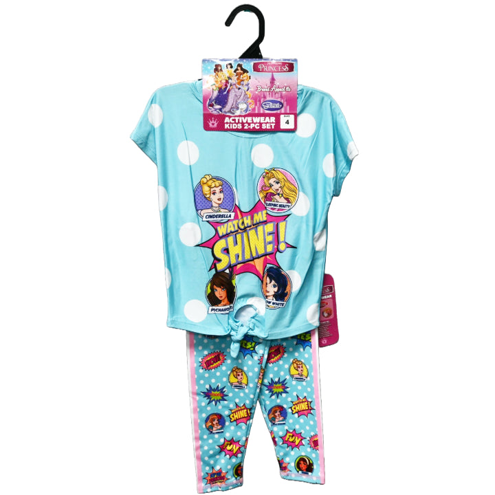 FAIRYTALE PRINCESS TIE FRONT T-SHIRT ACTIVEWEAR SET PIXEL PRINCESS 4-ASST SIZE 4-6X C/P 48
