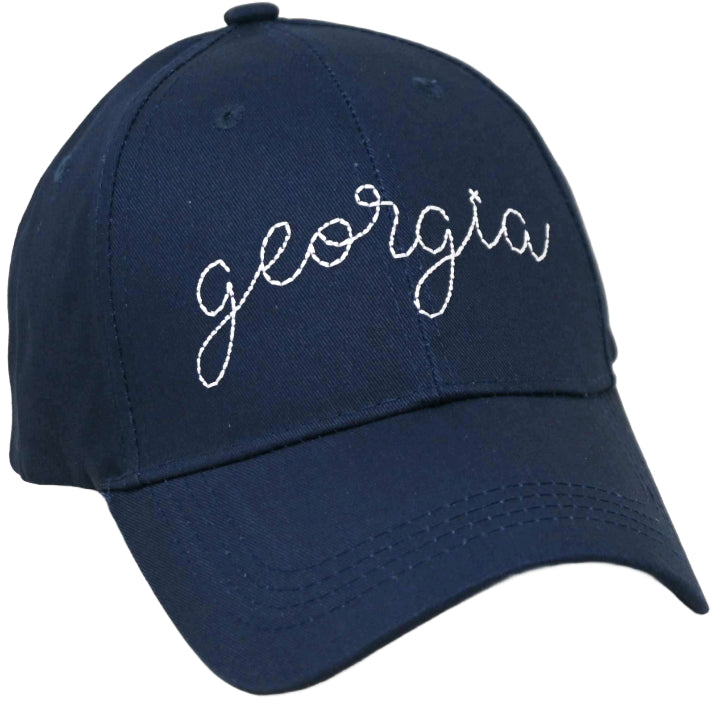 Navy Embroidery State Hat- Georgia C/P 24