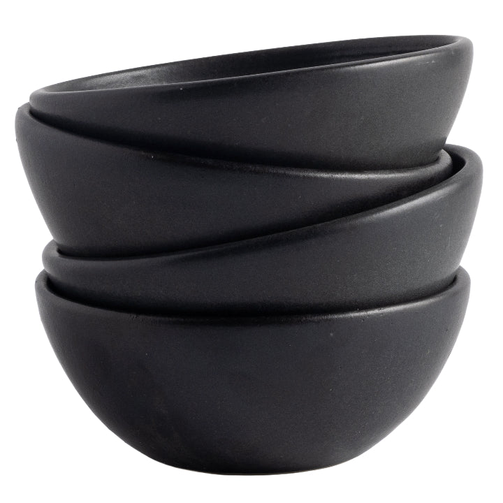 4 PC BLK SALAD BOWLS C/P 6