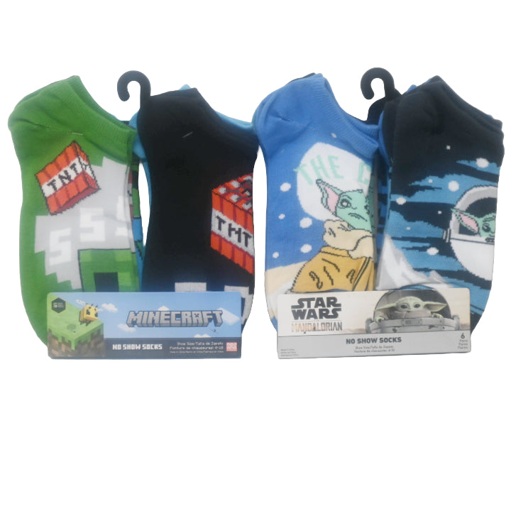 6pk BOYS ASST NO SHOW SOCKS C/P 12