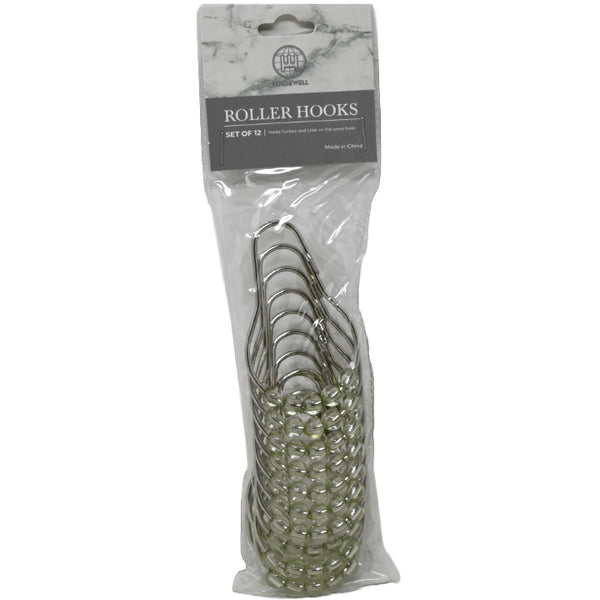12pc TRANSPARENT METAL ROLLER HOOKS C/P 72