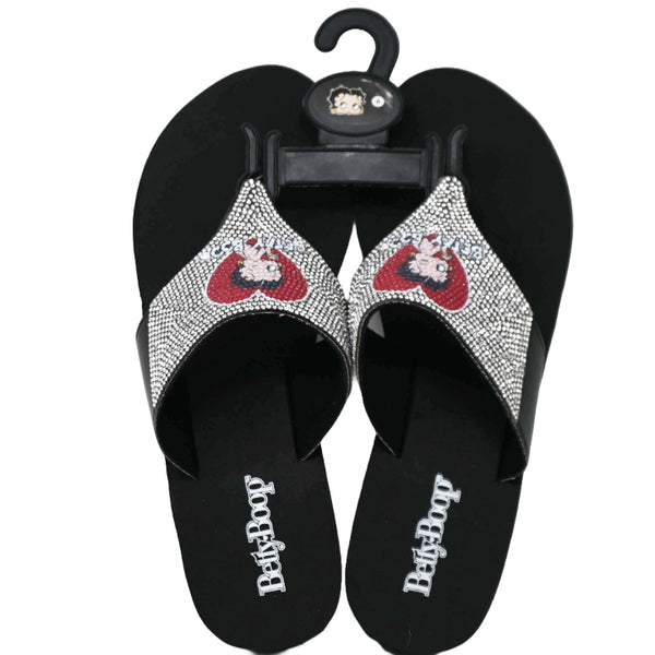 BETTY BOOP SILVER/BLACK HEART SANDAL ASST SIZE C/P 18