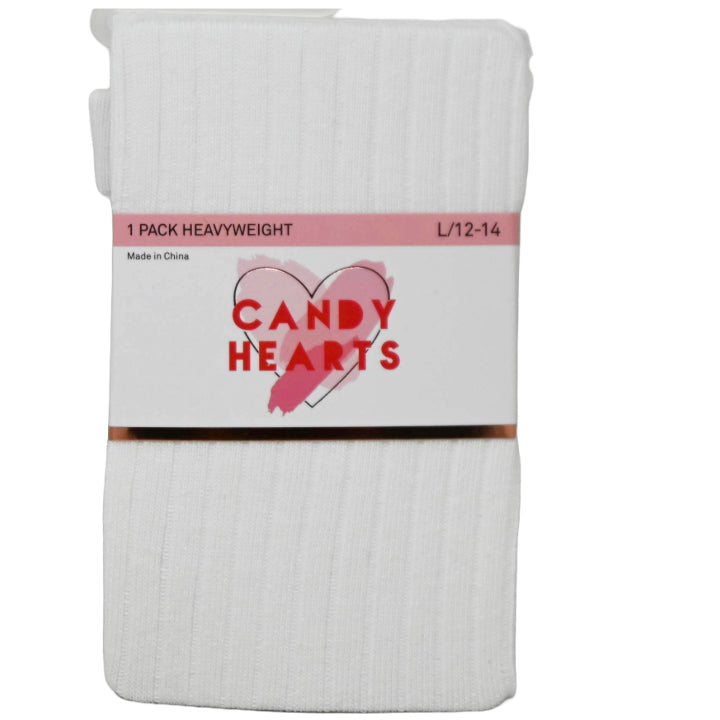 1pk GIRLS IVORY HWT RIB SOCKS SIZE 12-14 C/P 60