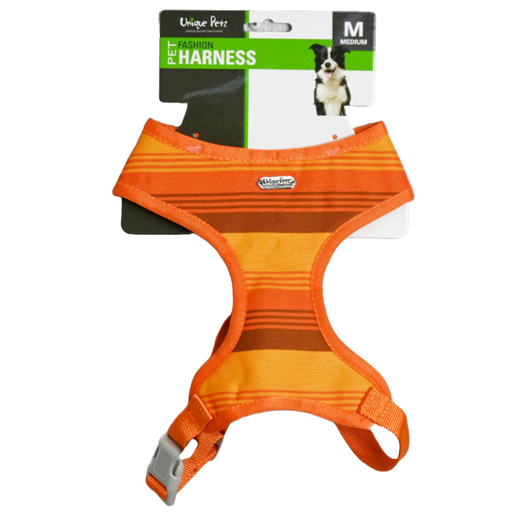 XS-L ASST ORANGE STRIPE DOG HARNESS C/P 24