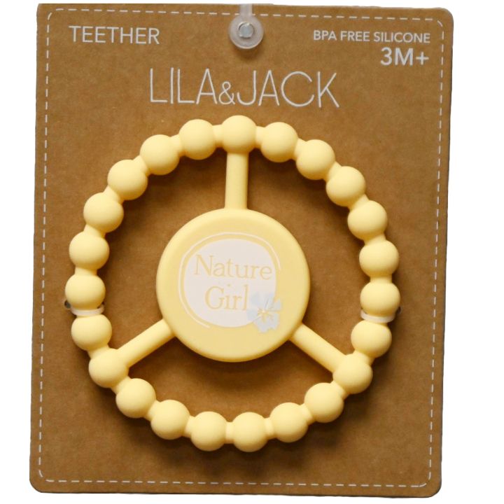 1pc Silicone Peace Teether - Yellow "Nature Girl" C/P 100