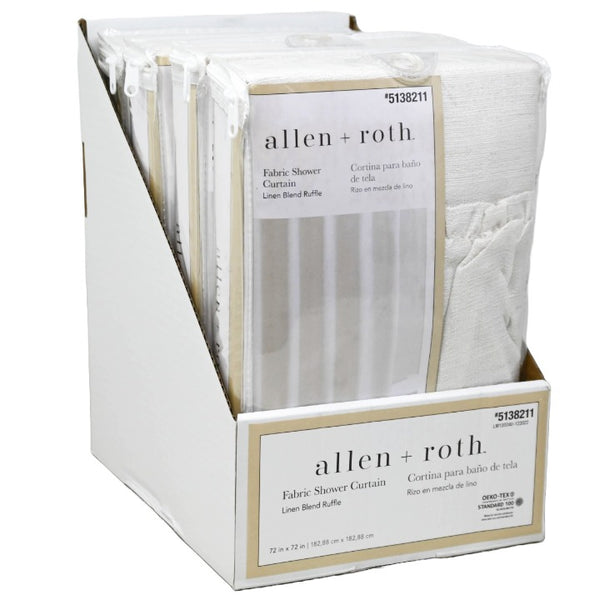 Ruffled Fabric Shower Curtain C/P 4
