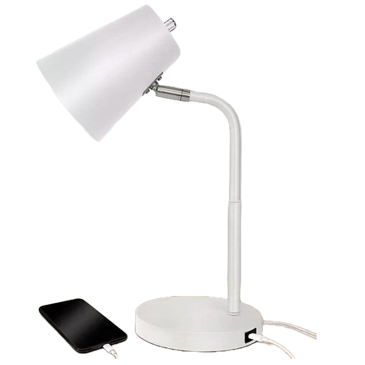 DESK LAMP WHITE W/WHITE SHADE C/P 1