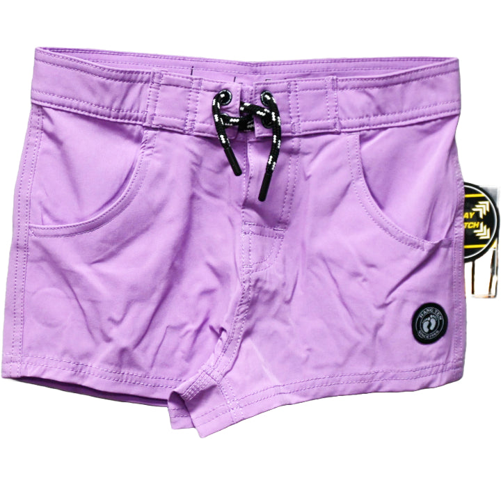 S-XL GIRL VIOLET 4 WAY STRETCH BOARD SHORT C/P 24